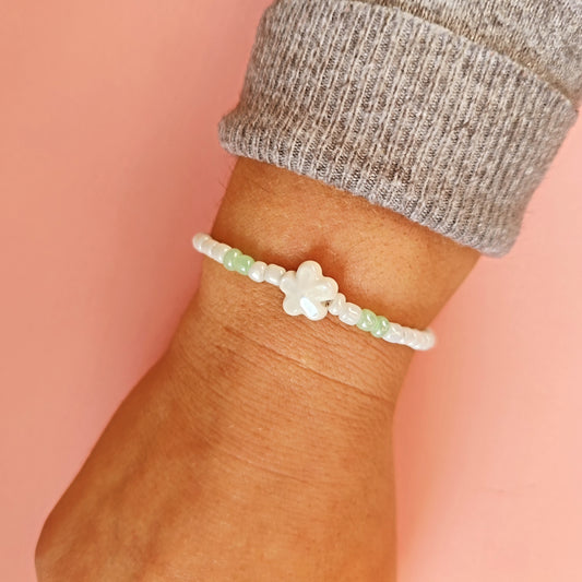 Bracelet Flowers blanc